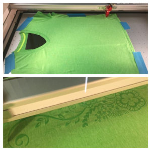 Fabric laser engraving