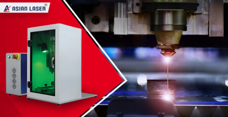 A laser cutting machine precisely cuts metal, showcasing the advantages of laser welding